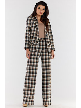 Awama Awama Spodnie damskie A493 Brązowy Basic Fit