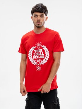 Catch Catch T-Shirt Koszulka Z Krótkim Rękawem Męska Czerwona Catch YLD XL Czerwony Regular Fit