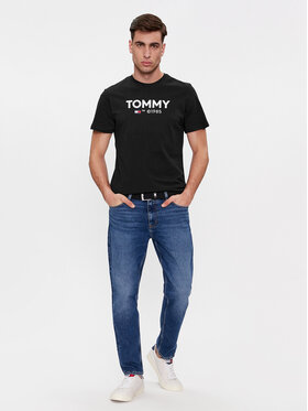 Tommy Jeans T-shirt Essential DM0DM18264 Crna Slim Fit