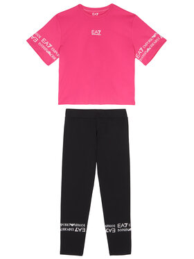 EA7 Emporio Armani EA7 Emporio Armani Set T-Shirt und Leggings 3RFV54 FJ7CZ 24CE Rosa Regular Fit