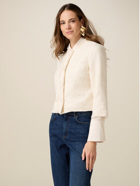 Oltre Oltre Marynarka R047R002360N021 Biały Boxy Fit