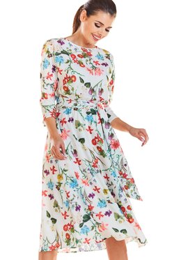 Infinite You Infinite You Sukienka letnia M192 Écru Basic Fit