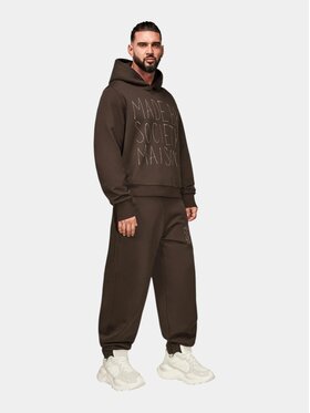 MADE BY SOCIETY MADE BY SOCIETY Spodnie materiałowe BURNT Pants - P17534 Brązowy Basic Fit