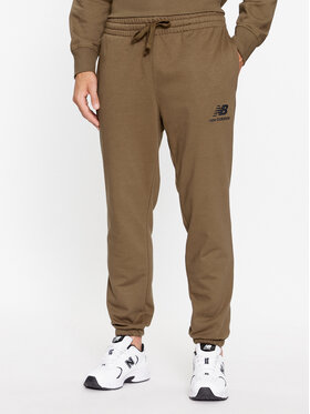 New Balance New Balance Spodnji del trenirke Essentials Stacked Logo French Terry Sweatpant MP31539 Rjava Regular Fit