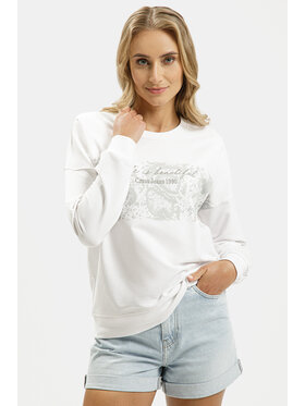 Cross Jeans Cross Jeans Bluza 65431-008 Biały Regular Fit