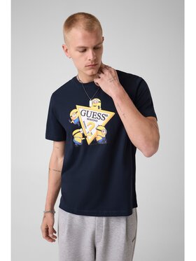 Guess Jeans Guess Jeans T-Shirt 183589 Modrá Classic Fit