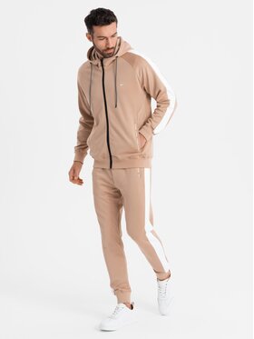 Ombre Ombre Komplet dresowy Z118 Beżowy Regular Fit