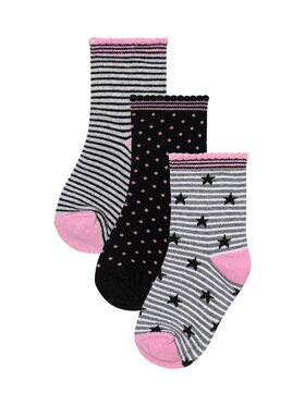 MINOTI MINOTI Zestaw 3 par wysokich skarpet dziecięcych KG SOCK 51 Różowy
