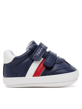 Tommy Hilfiger Tommy Hilfiger Laisvalaikio batai Stripe Low Cut Velcro T0B9-33831-1433 Tamsiai mėlyna