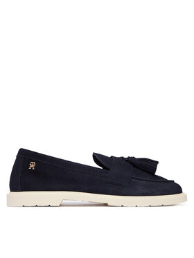 Tommy Hilfiger Tommy Hilfiger Mokasíny Light Suede Tassel Loafer FW0FW09285 Tmavomodrá