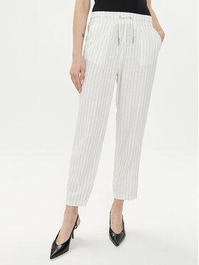 ONLY ONLY Bavlnené nohavice Caro Poptrash 15278710 Biela Comfort Fit