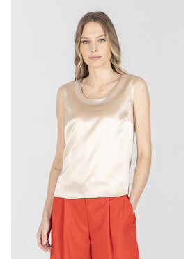 Deni Cler Milano Deni Cler Milano Top W-DC-0006-F2-G7-12-1 Beżowy Regular Fit