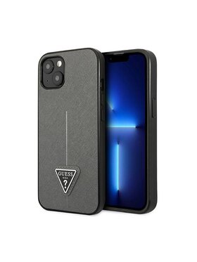 Guess Guess Etui na telefon Saffiano Triangle Logo Case Srebrny