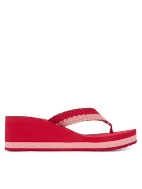 Tommy Hilfiger Tommy Hilfiger Zehentrenner Th Wedge Crochet Summer Sandal FW0FW09420 Rot