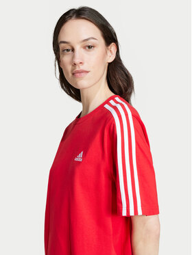 Adidas Haljina Za Svaki Dan Essentials 3-Stripes IY4241 Crvena Loose Fit