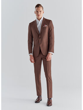 Pako Lorente Pako Lorente Spodnie garniturowe P21WF-6G-075 Brązowy Slim Fit