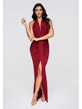 Ombre Ombre Sukienka wieczorowa LA-OM-DLR260 Czerwony Regular Fit