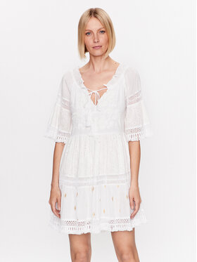 Iconique Iconique Лятна рокля IC23 025 Бял Regular Fit