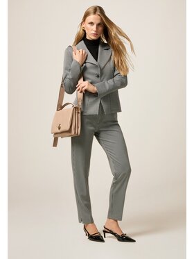 Oltre Oltre Spodnie materiałowe P037R108941N0S1 Szary Regular Fit