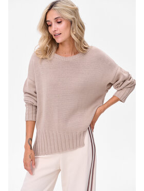 blue shadow blue shadow Sweter Bocq Beżowy Regular Fit