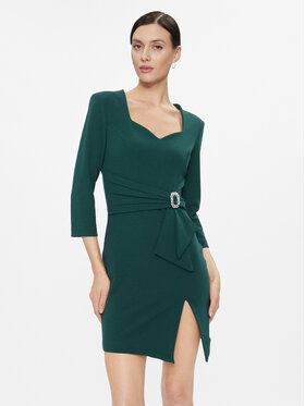 Rinascimento Rinascimento Koktel haljina CFC0116131003 Zelena Slim Fit
