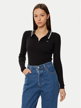 Tommy Jeans Tommy Jeans Svetr DW0DW19887 Černá Slim Fit