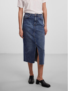 Pieces Pieces Džínsová sukňa 17144829 Modrá Regular Fit