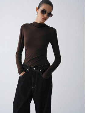 La Mania La Mania S dlhými rukávmi APRIL Tmavo hnedá Basic Fit