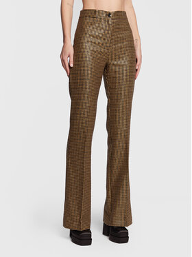 TWINSET TWINSET Kalhoty z materiálu 222TT231A Zlatá Flare Fit