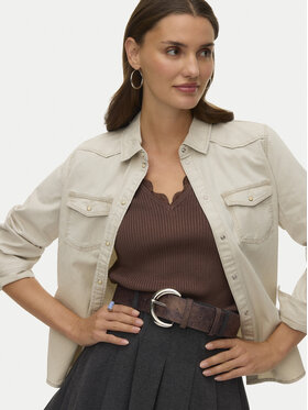 Vero Moda Vero Moda džínová košile Maria 10277523 Béžová Slim Fit