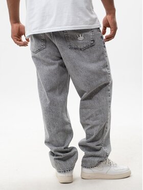 Jigga Wear Jigga Wear Jeansy Spodnie Jeansowe Baggy Męskie Szare Jigga Wear Crown XL Szary Baggy Fit