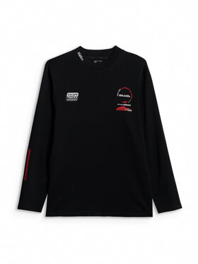 4F 4F Longsleeve WHEEL & WAVE Czarny Relaxed Fit