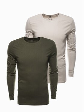 Ombre Ombre Sada 2 ks longsleeves Z43 Zelená Regular Fit
