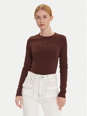 Tommy Jeans Tommy Jeans Särkpluus Essential DW0DW17387 Pruun Slim Fit