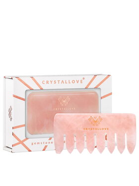Crystallove Crystallove Kwarc różowy Grzebień do masażu skóry głowy