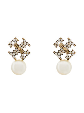 Tory Burch Tory Burch Σκουλαρίκια LOGO AND PEARL STUD EARRINGS 184422 Χρυσό