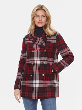 Tommy Hilfiger Tommy Hilfiger Pārejas mētelis Tartan WW0WW40256 Sarkans Regular Fit