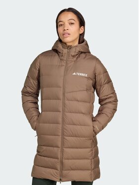 adidas adidas Kurtka puchowa Terrex Multi Light Down Hooded Parka 2.0 Brązowy Regular Fit