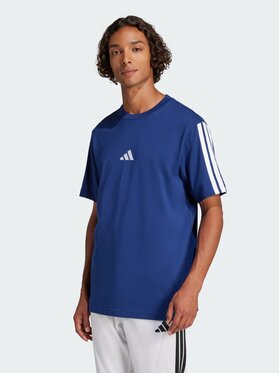adidas adidas T-Shirt Essentials 3-Stripes Single Jersey Tee Niebieski Regular Fit