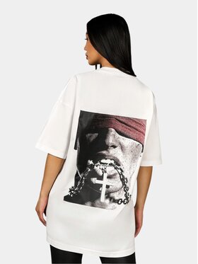 MADE BY SOCIETY MADE BY SOCIETY T-Shirt Tricou STRIKE ELEMENT - T27219 Biały Basic Fit