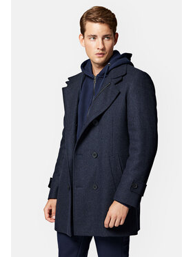 Lancerto Lancerto Płaszcz wełniany Arendal PC073223000010 Granatowy Regular Fit