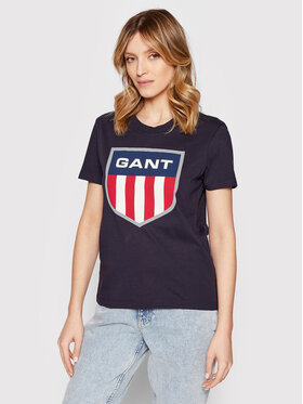 Gant Gant Póló D1. Retro Shield 4200229 Sötétkék Regular Fit