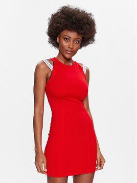 Tommy Jeans Tommy Jeans Robe de jour Tjw Logo Taping Strap Bodycon DW0DW15350 Rouge Bodycon Fit