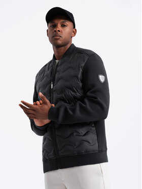 Ombre Ombre Bunda bomber OM-JALP-0141 Černá Regular Fit