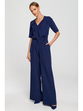 Made of Emotion Made of Emotion Kombinezon M703 Granatowy Wide Leg