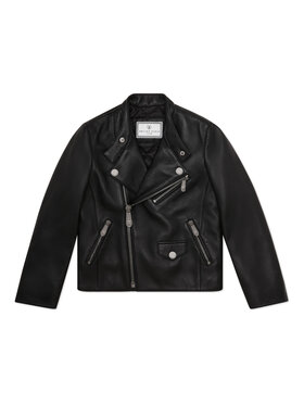 PHILIPP PLEIN PHILIPP PLEIN Kožená bunda 28549 Čierna Basic Fit