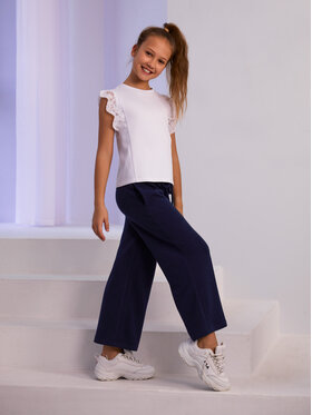 SLY SLY Spodnie dzianinowe 4S-402 Granatowy Comfortable Fit