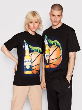 Market Market Majica Unisex SMILEY Refreshing Lizard 399001089 Črna Relaxed Fit