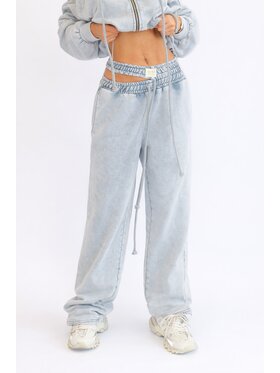 MissDenim MissDenim Spodnie dresowe Double Belt Sweatpants Szary Oversize