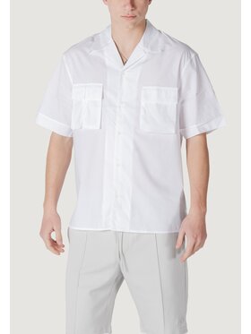Antony Morato Antony Morato Camicia GRANADA RELAXED FIT WITH LOGOED METAL BADGE Bianco Relaxed Fit